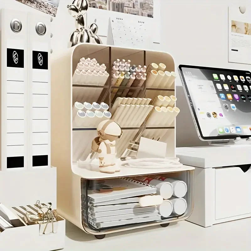 StackDesk Multi-Layer Desk Organiser – Large Capacity Pencil Holder & Storage Box