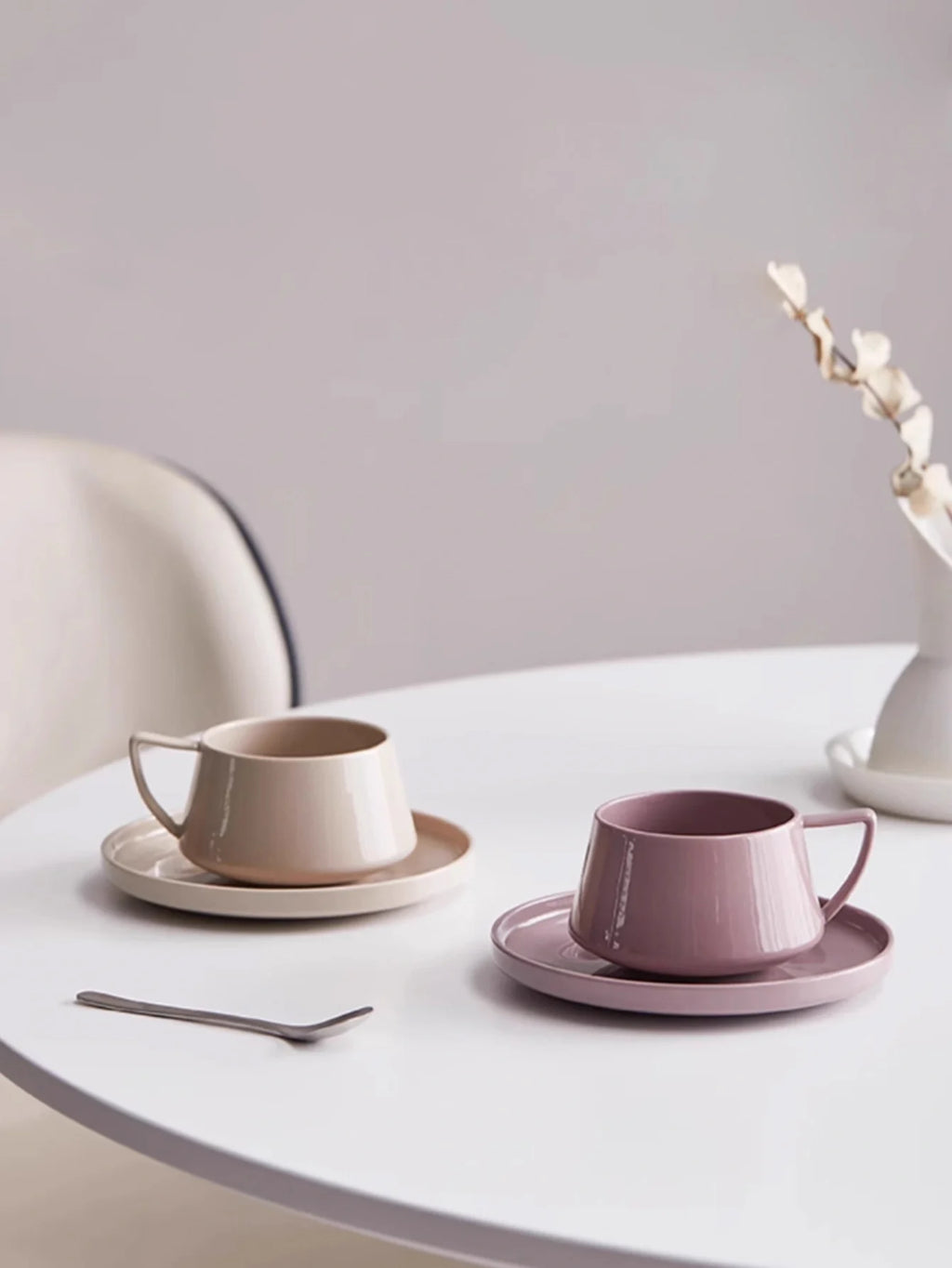 SaucerSip 320ml Ceramic Coffee Cup & Saucer – Elegant Office Tea Set