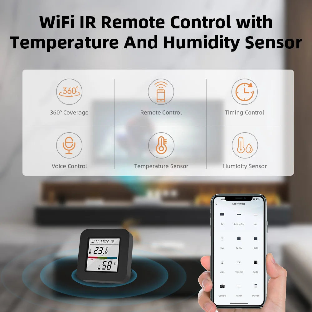Tuya Smart Universal IR Remote – WiFi, Temperature & Humidity Sensor
