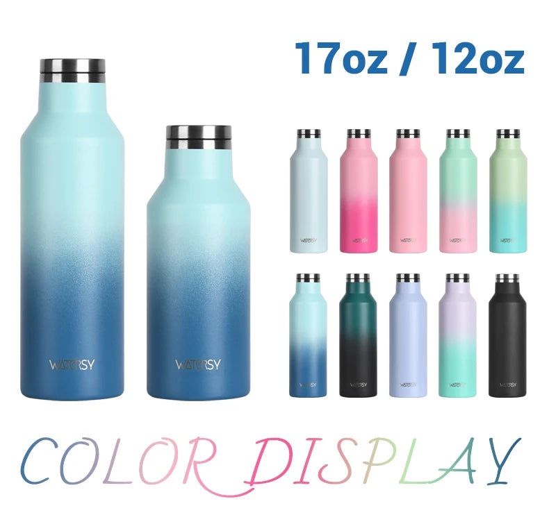 WATERSY Stainless Steel Thermal Cup – 350ml / 500ml, Vacuum Flask for Coffee & Sport