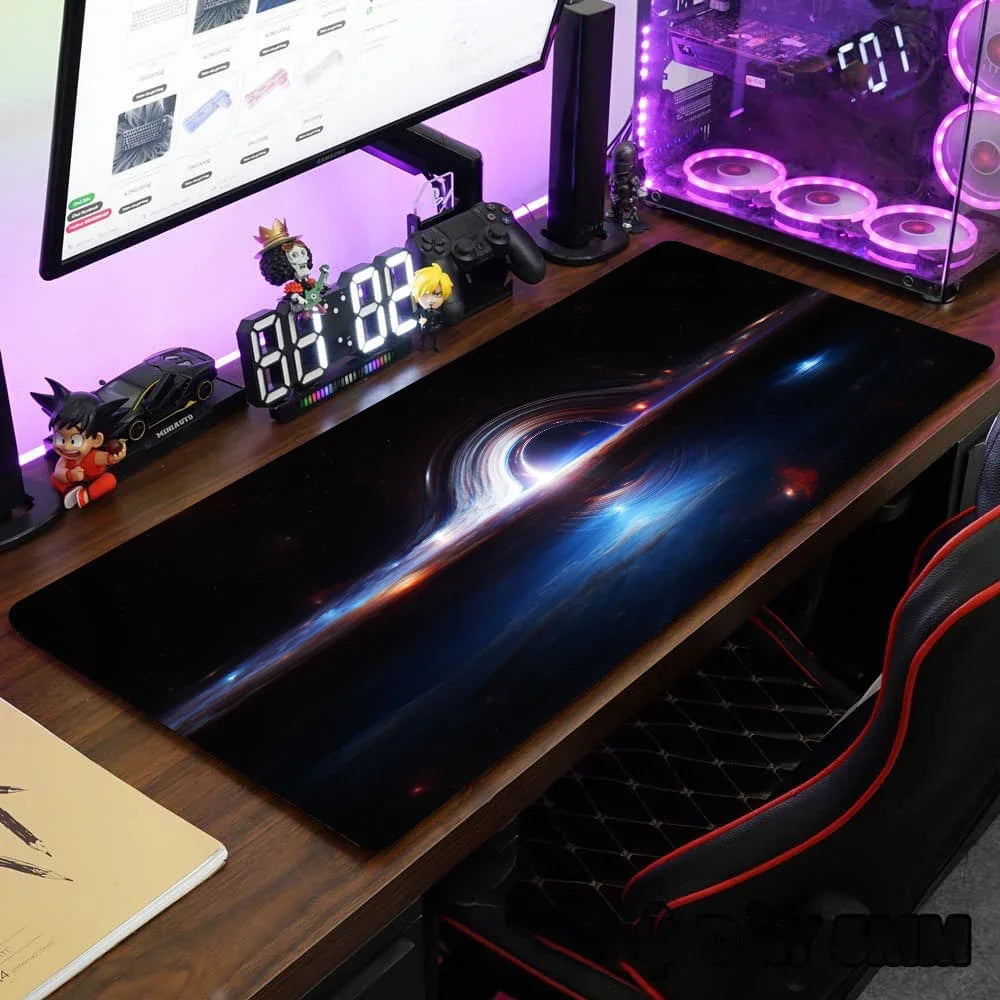 Cosmic Void XXL Gaming Desk Mat – 900x400mm Black Hole Space Mouse Pad