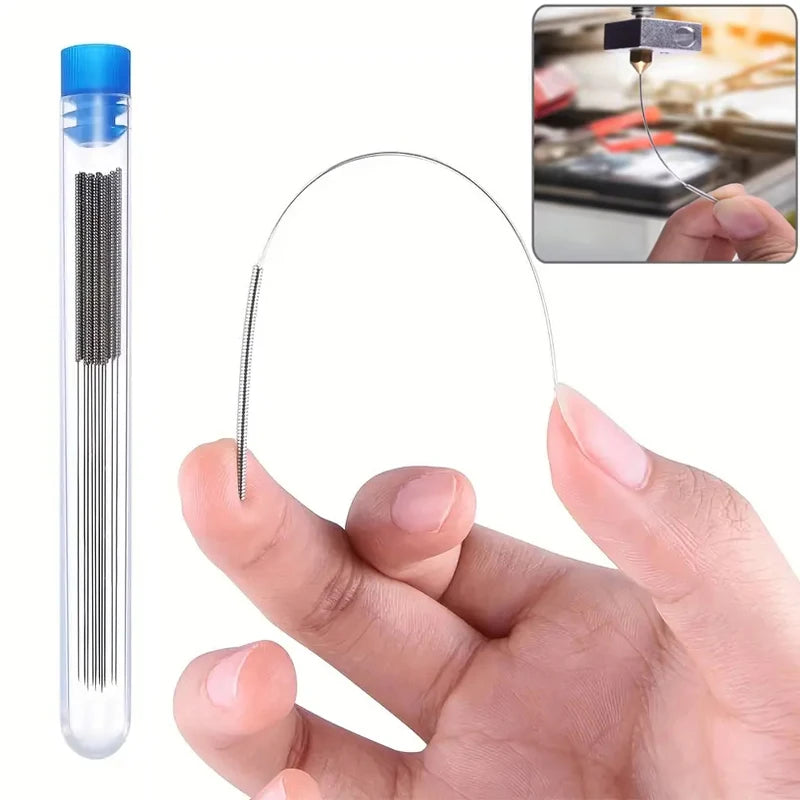 3D Printer Nozzle Cleaning Kit – Stainless Steel Needles 0.2 / 0.25 / 0.3 / 0.35 / 0.4mm
