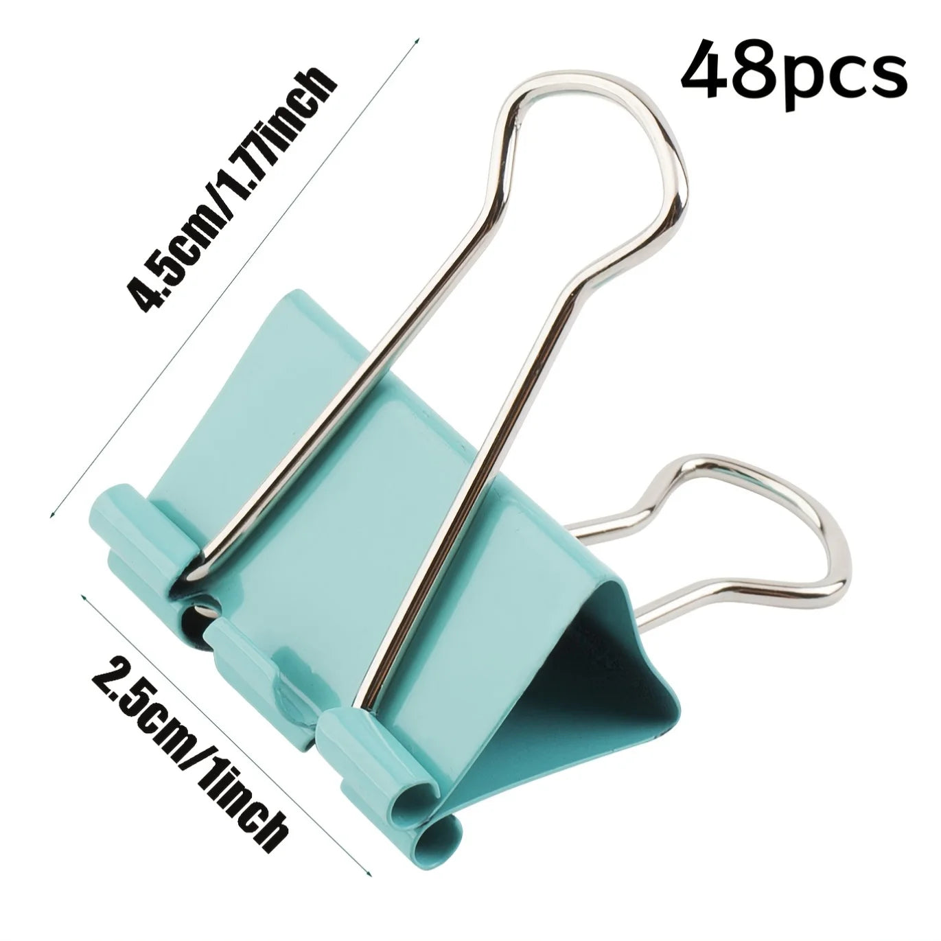 ClipStack 48-Pack Multicolour Metal Binder Clips