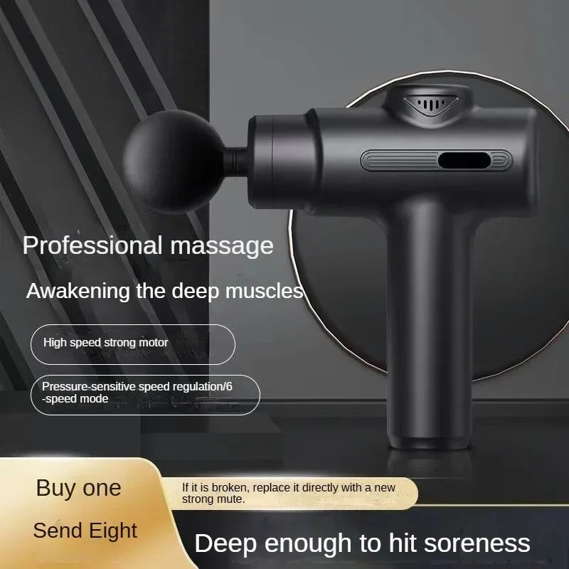 MiniGun USB Electric Massage Gun – Mini Deep Tissue, 8 Heads for Body & Face