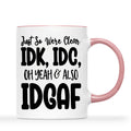 IDGAF Funny Office Ceramic Coffee Mug – 11oz Heat-Resistant