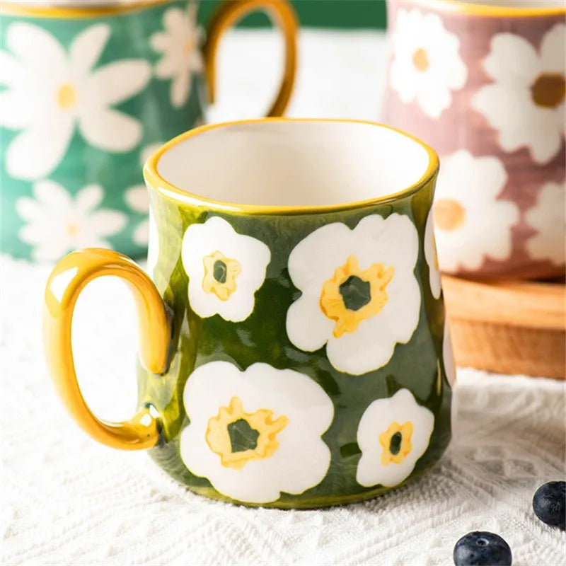 ArtBrew Hand-Drawn Style Ceramic Coffee Mug – 480ml / 16oz