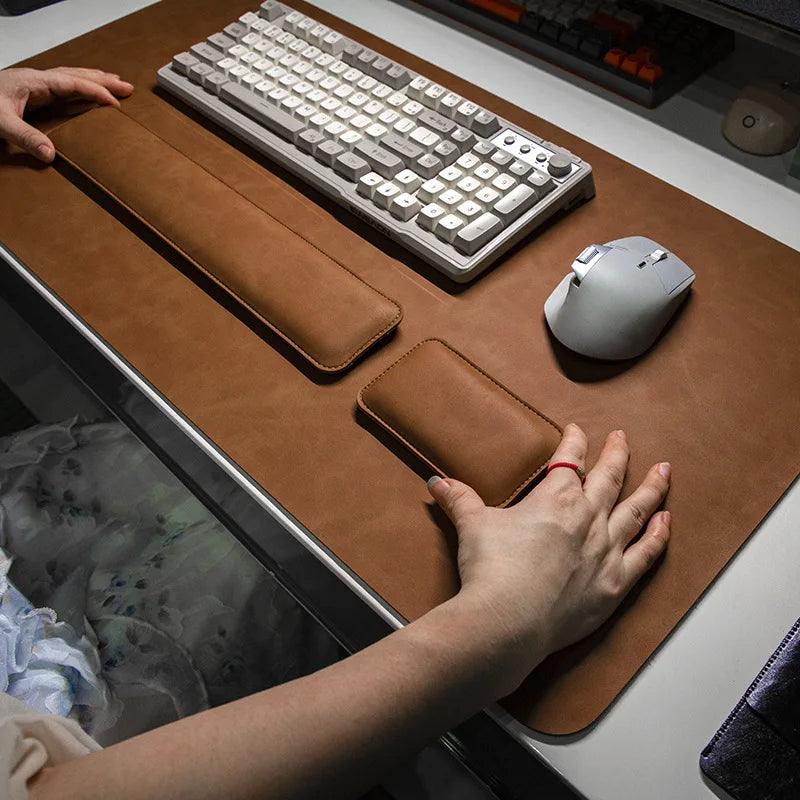 DeskCloud Pro 3-Piece – Waterproof PU Desk Mat + Mouse Pad + Wrist Rest Set
