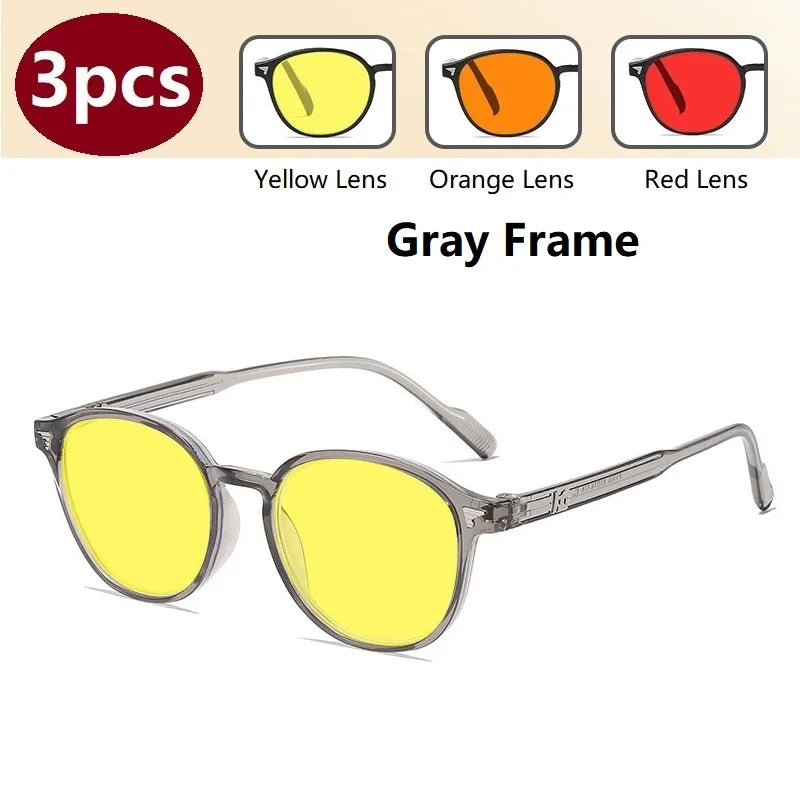 Yellow Blue Light Gaming Glasses – Night Vision Anti-Glare Computer Eyewear for Eye Strain Relief