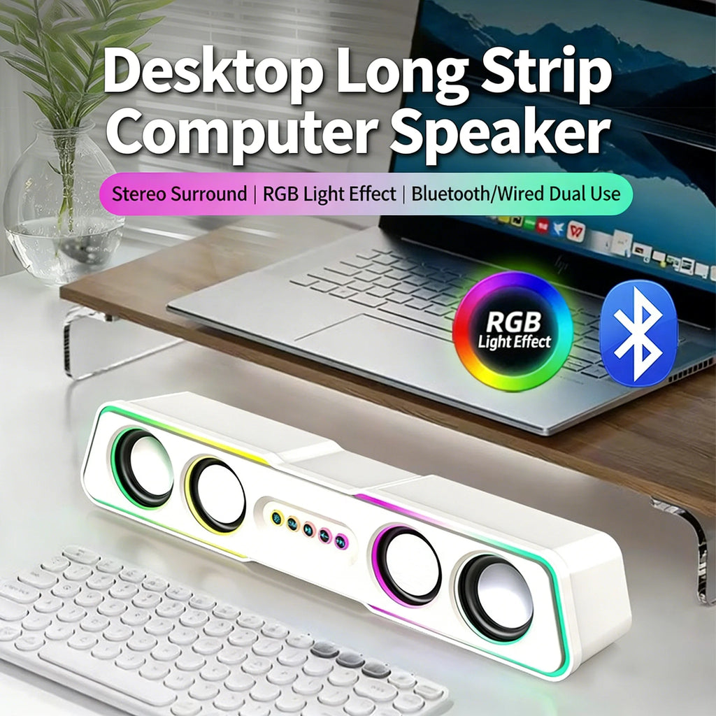 Computer Soundbar with Deep Bass High Volume Wired Desktop Speaker for PC Laptop Home Use