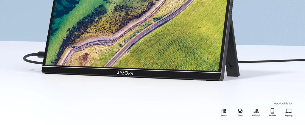 ARZOPA 14" FHD IPS Portable Monitor – USB-C & HDMI Second Screen for Mac, Laptop, PC, Switch & PS