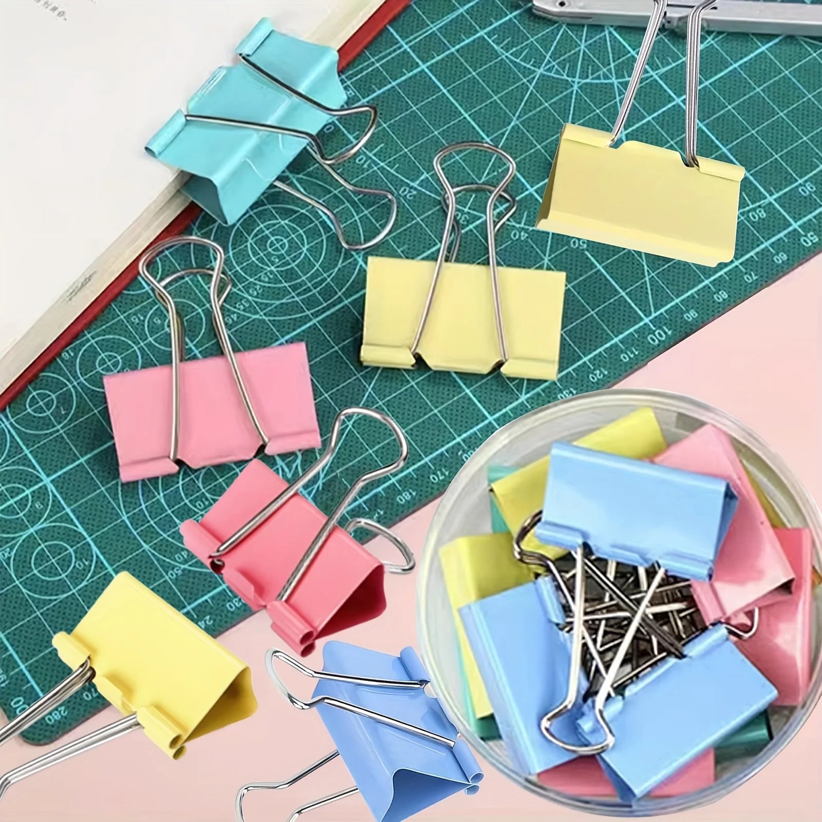 ClipStack 48-Pack Multicolour Metal Binder Clips