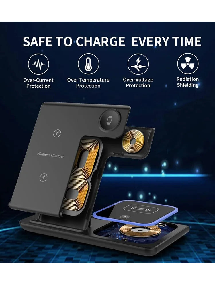 TriCharge 40W 3-in-1 Foldable Wireless Charging Station – iPhone, Apple Watch & AirPods