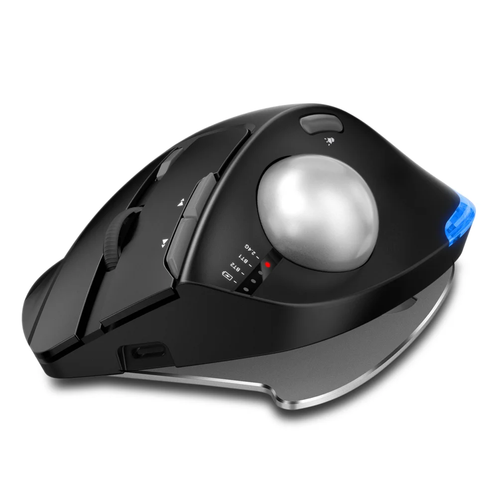 Lefon Trackball Mouse – Bluetooth Ergonomic 2.4G Wireless Rechargeable for PC & Office