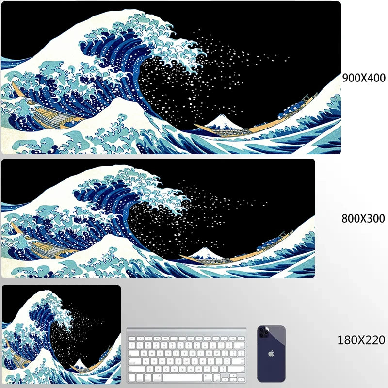 Great Wave XL Gaming Desk Mat – Personalized Art Mouse Pad (XXL HD Mouse Mat)