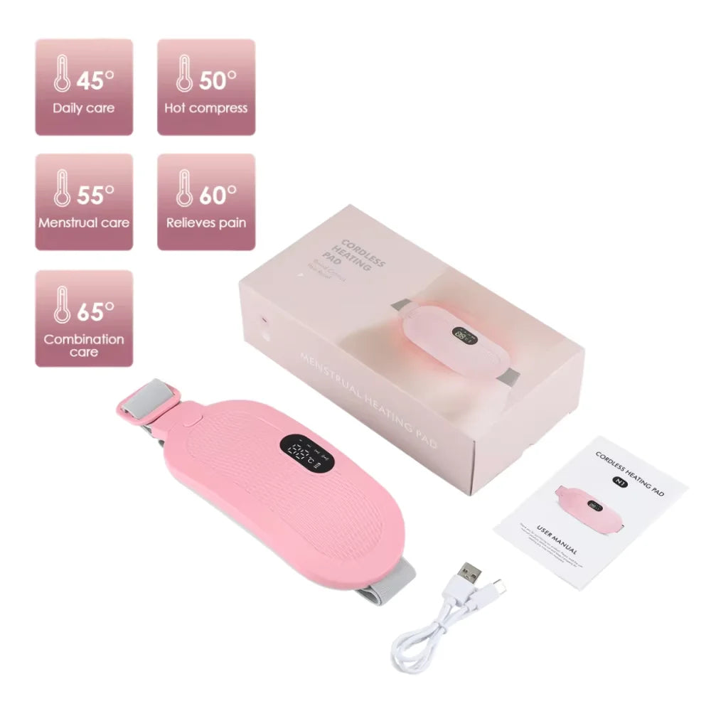 HeatWrap Electric Heating Pad – Menstrual Cramp Massager Belt with Vibration