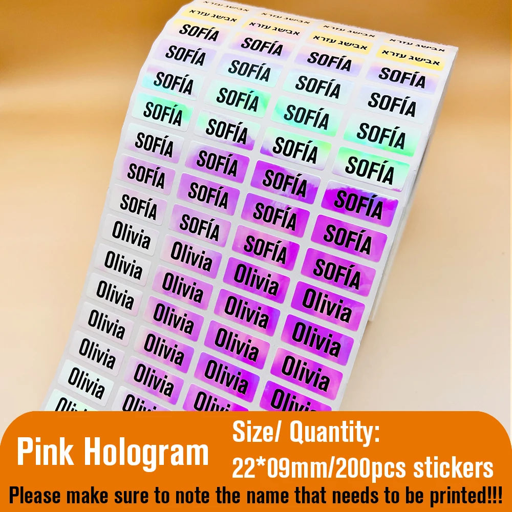 NameTag Kawaii Waterproof Custom Name Label Stickers – Personalised School & Bottle Decals
