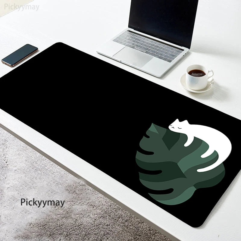 Kawaii Garden XL Desk Mat – Cute Plants & Cat Gaming Mouse Pad (900×400mm)