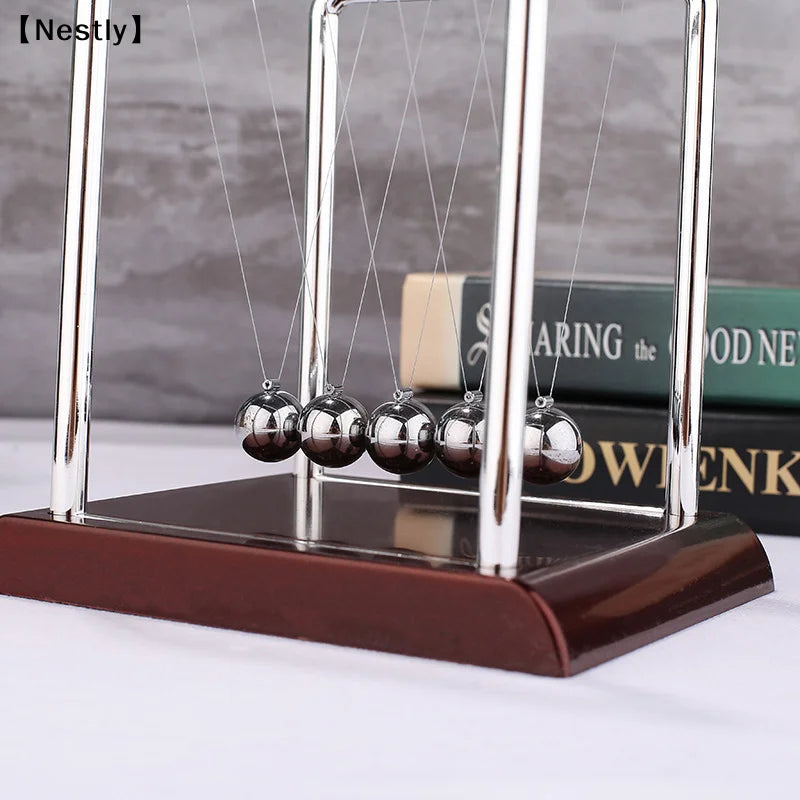 Metal Newton Pendulum Newton Cradle Balance Steel Balls Pendulum Ball Decor Home Decoration Physics Science Pendulum〔Nest〕