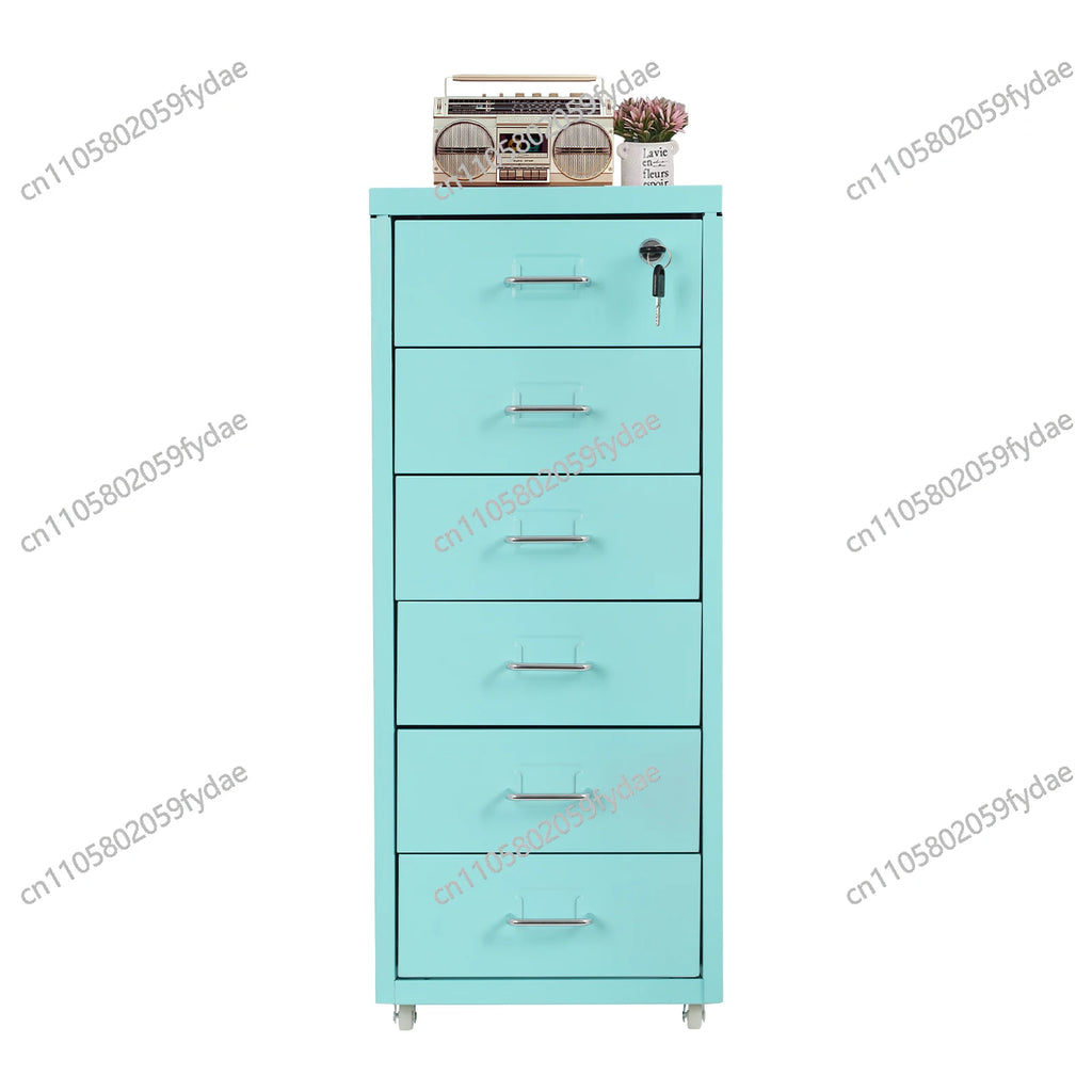 6-Tiers: Vertical File Cabinet,Cold-Rolled Steel Metal File Cabinet  Filing Cabinet Blue in the Office, Study