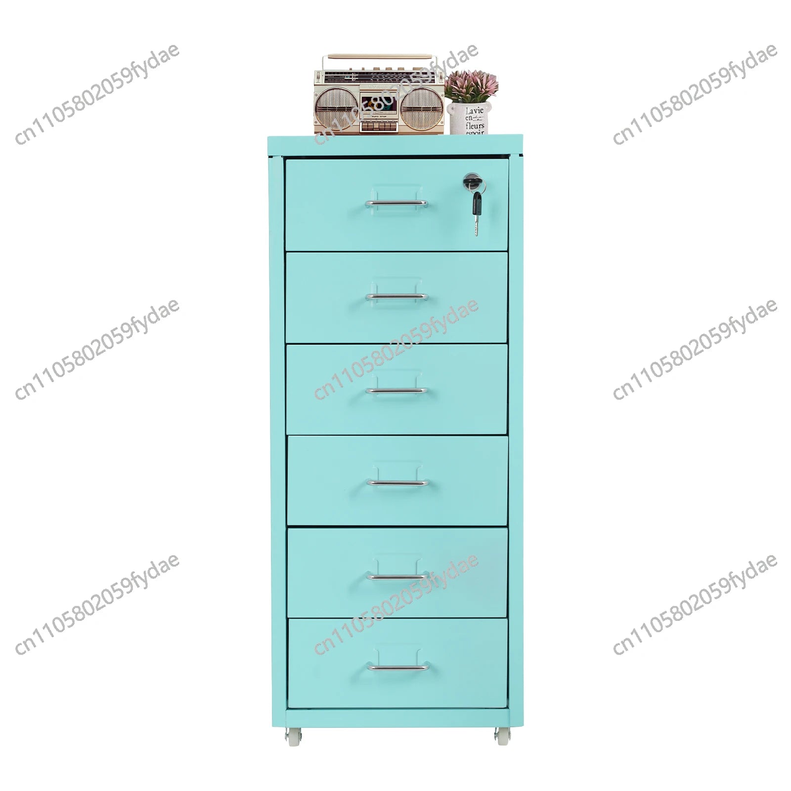 6-Tiers: Vertical File Cabinet,Cold-Rolled Steel Metal File Cabinet  Filing Cabinet Blue in the Office, Study