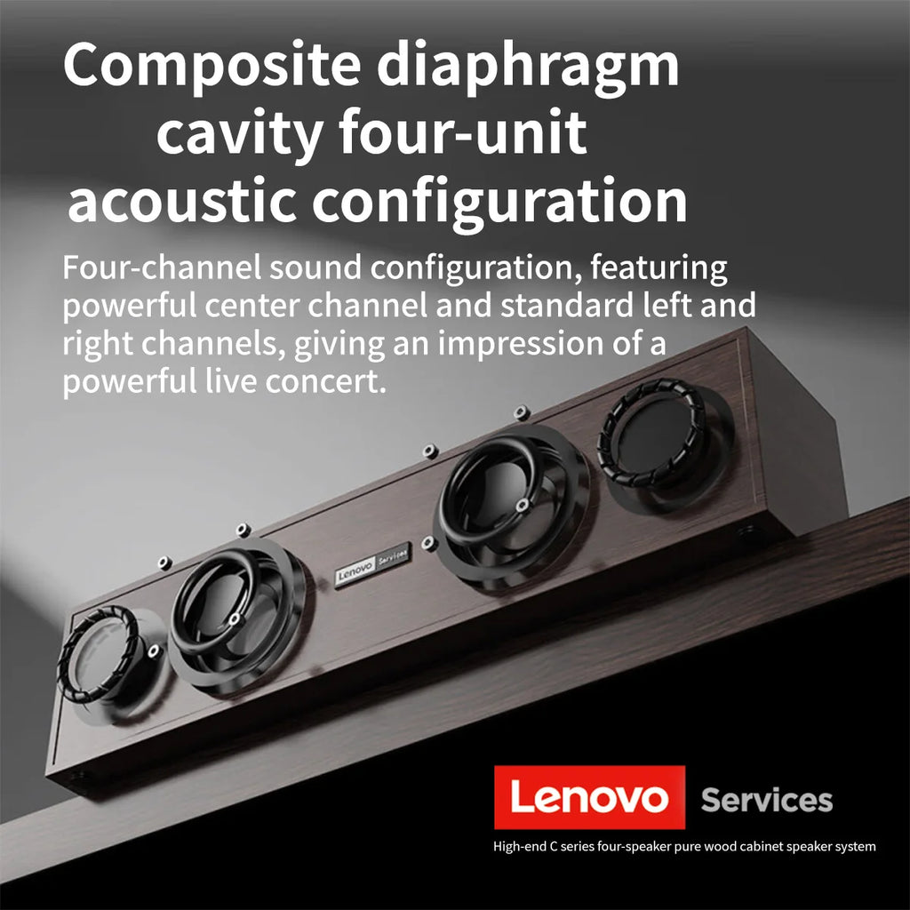 Lenovo C02 Multimedia Speaker Bluetooth Speaker Wired/Bluetooth Dual-Mode Speaker Retro Speaker Universal for Tv, Computer, and Mobile Phone Subwoofer