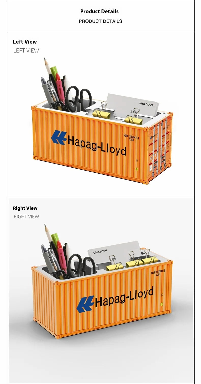ContainerDesk Miniature Shipping Container Pen Holder – Desk Organiser & Home Decor