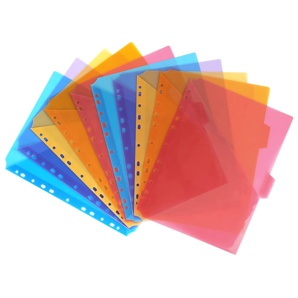 PocketDivide 10-Pack A4 Binder Dividers with Pockets & Tabs – 5 Colour Set