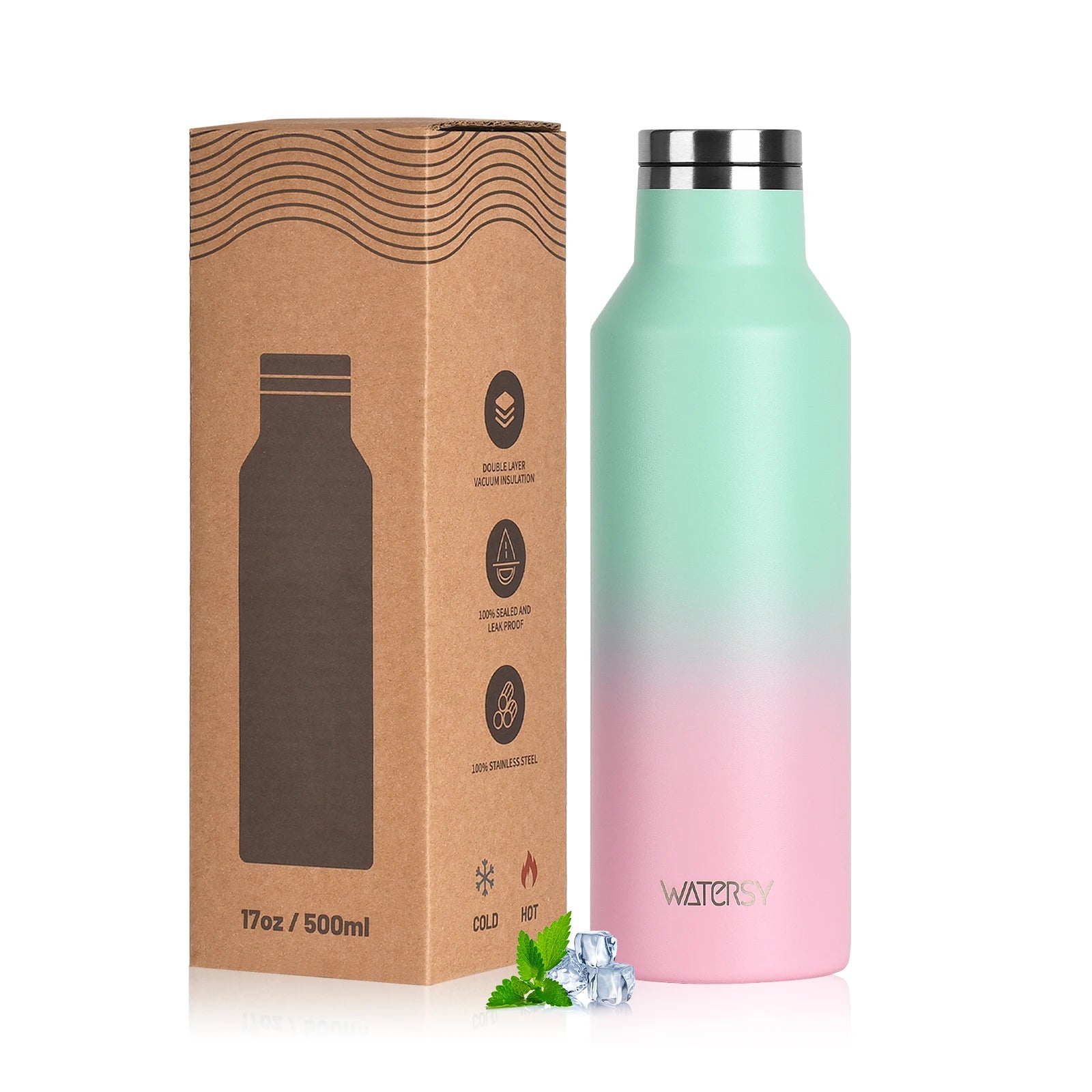 WATERSY Stainless Steel Thermal Cup – 350ml / 500ml, Vacuum Flask for Coffee & Sport