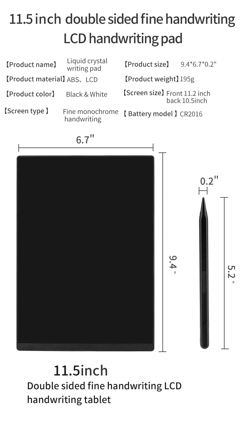 DuoWrite Double-Sided LCD Drawing Tablet – 10.5"/11.5" Kids Drawing Board