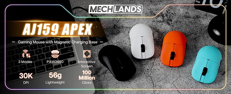 AJAZZ AJ159 APEX Wireless Gaming Mouse – PAW3950, RGB & Magnetic Charging