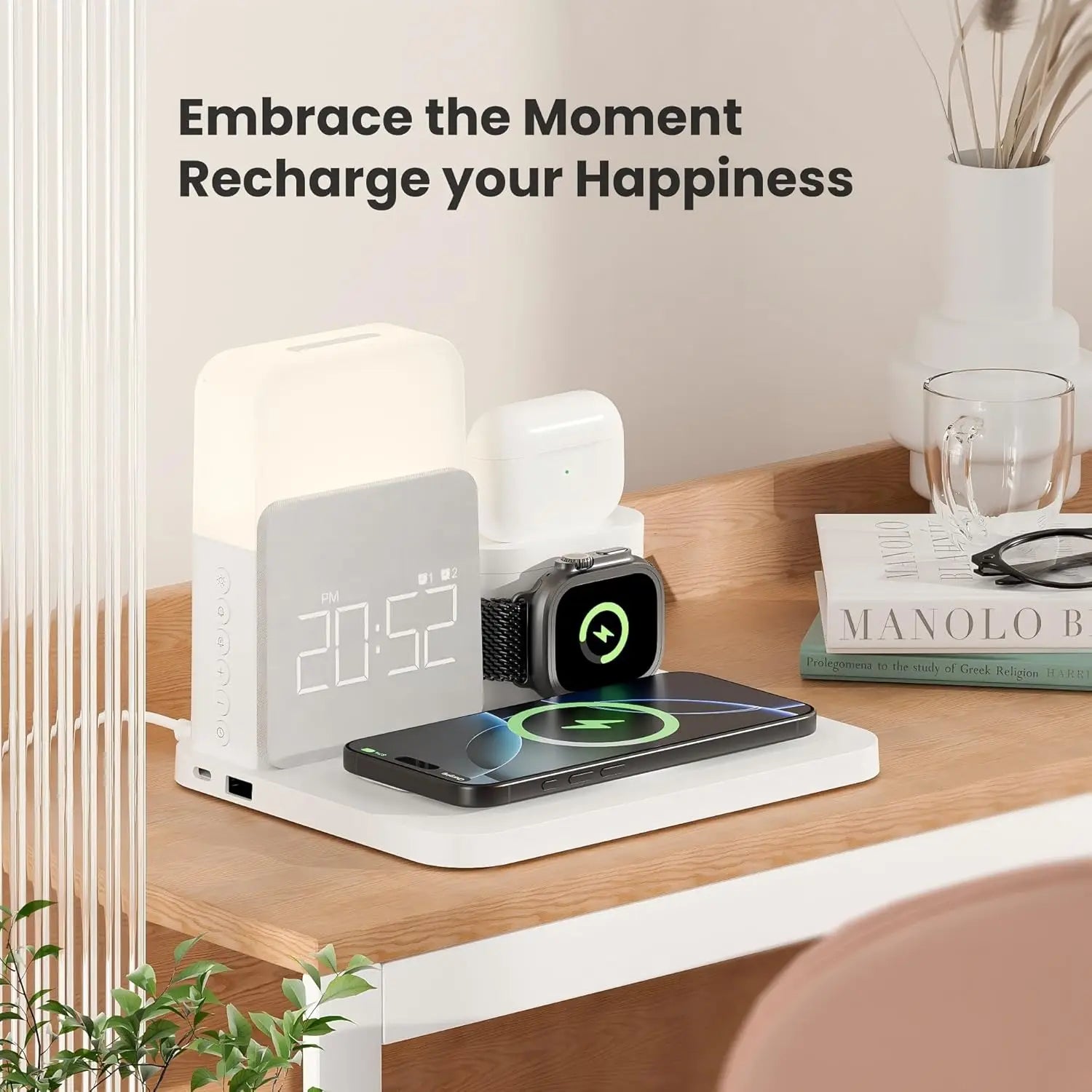 MagClock 7-in-1 MagSafe Alarm Clock – Wireless Charging for iPhone, Watch & AirPods