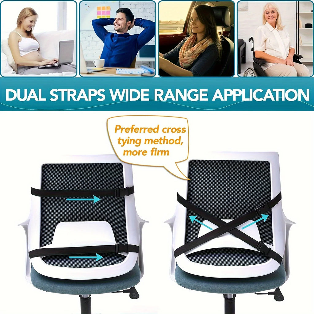 LumbarPro Ergonomic Memory Foam Lumbar Support Back Cushion