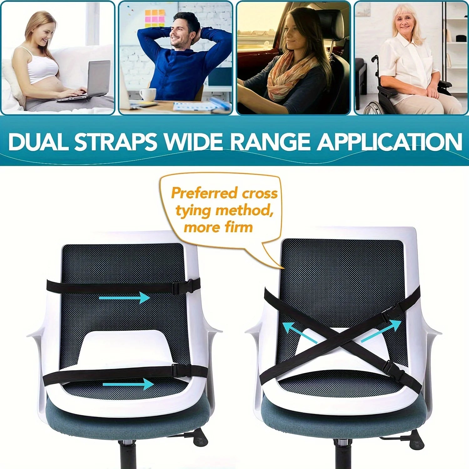 LumbarPro Ergonomic Memory Foam Lumbar Support Back Cushion