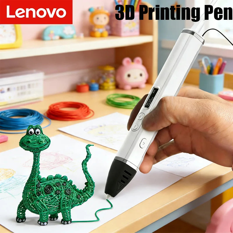 Lenovo 3D Pen – OLED Display, DIY Scribble Pen with PLA Filament