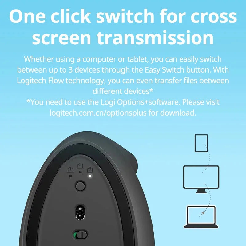 Lift Vertical Mouse  Ergonomic Wireless With Silent Click Bluetooth/Usb Dual Mode For Pc Laptop Tablet Wrist Pain