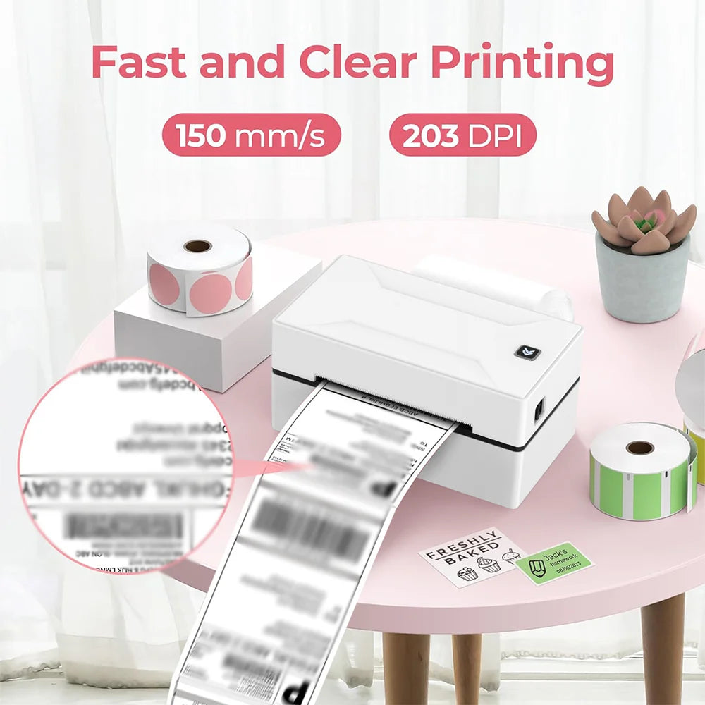 Marklife D100 Mini Bluetooth Thermal Label Printer – 4x6 Inch Shipping Labels