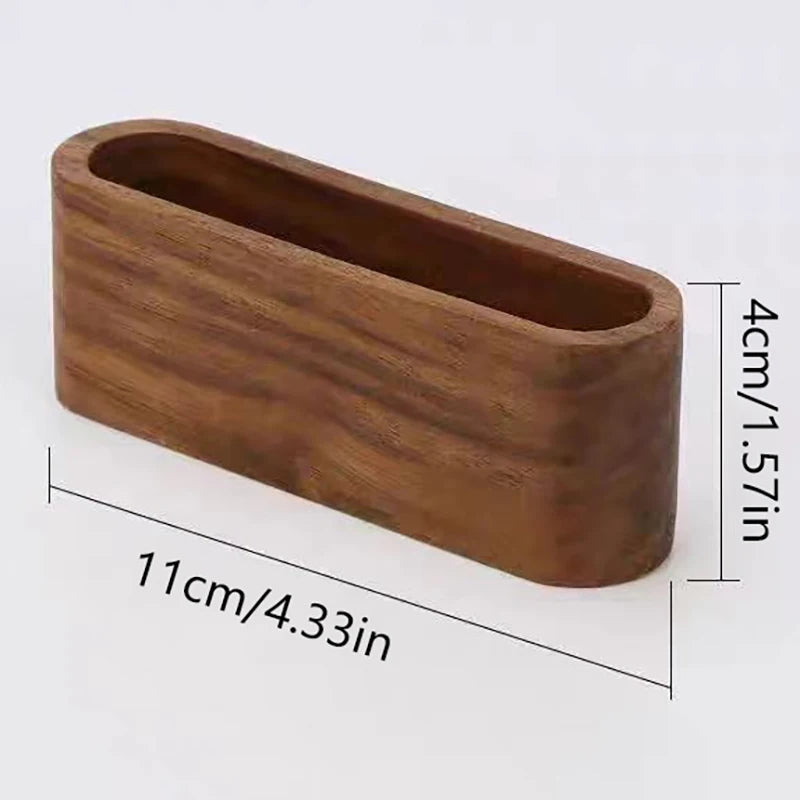 Business Card Holder Wooden Organizer Office Desk Name Card Display Stand With Pen Slot Memo Pad Cards Stand Card Holder Storage
