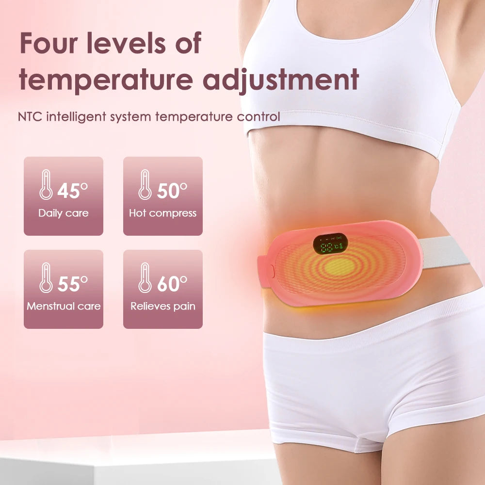 HeatWrap Electric Heating Pad – Menstrual Cramp Massager Belt with Vibration