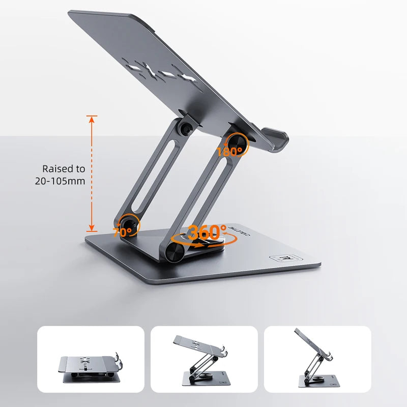 CABLETIME 360° Rotation Tablet Stand for iPad Adjustable Aluminum Foldable Desktop Stand Holder For Ipad Pro/Air/Mini Switch2 1