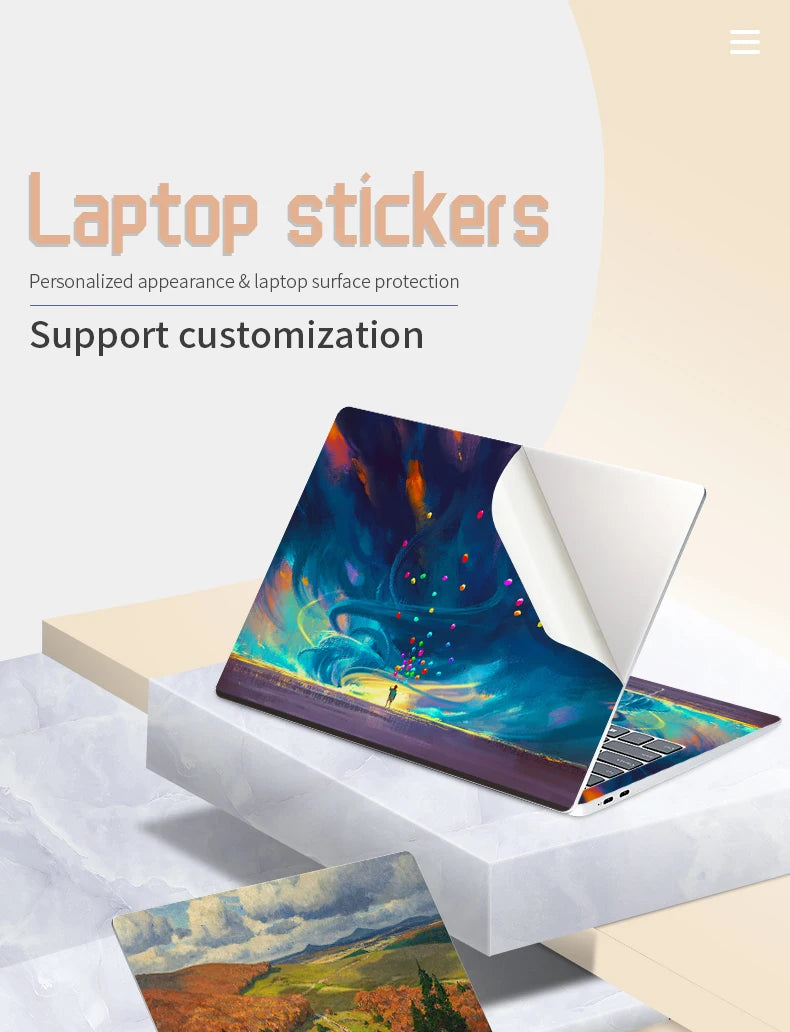 Universal Laptop Stickers Skins Vinly Protective Sticker 13/14/15/17inch 2pc Skin for Macbook/Lenovo/HP/Asus/Dell/Acer Decal