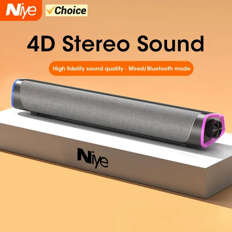 SoundBar 4D Pro – Wireless Bluetooth Speaker with Subwoofer Bass for PC & Laptop