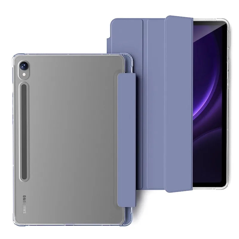 Clear Crystal Tablet Case With Pen Slot For Samsung Galaxy Tab S9 S10 FE Lite 2023 2025 11''PU Leather Flip Magnetic Stand Cases