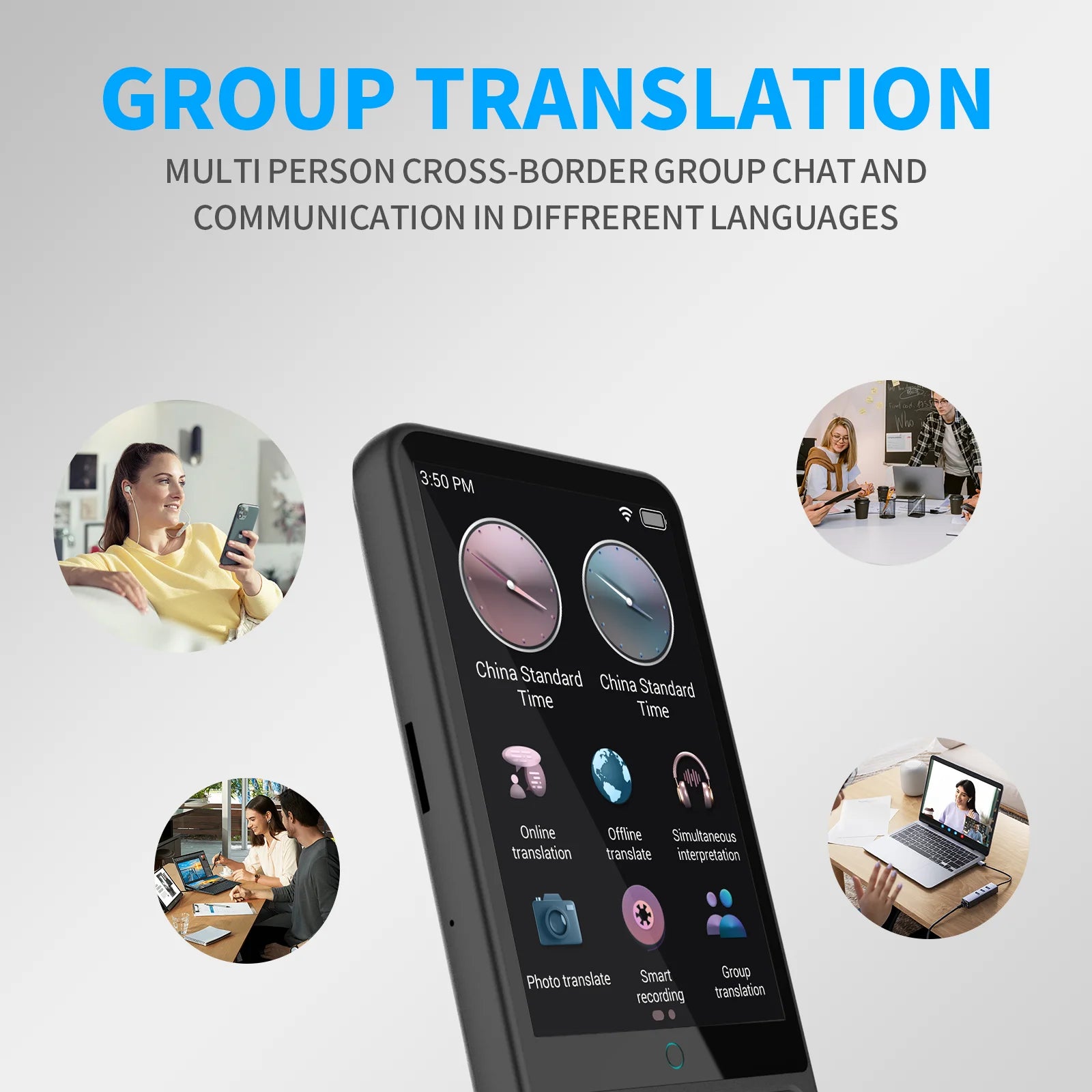 LinguaAI Voice Translator Device – 138 Languages, ChatGPT & Real-Time Two-Way