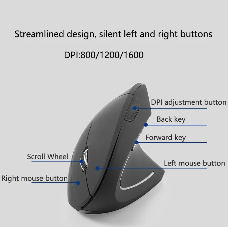 Vertical Ergonomic Gaming Mouse Wireless Rechargeable Gamer Mause Kit Optical 2.4G Mouse Computer PC Laptop Desktop USB Mice
