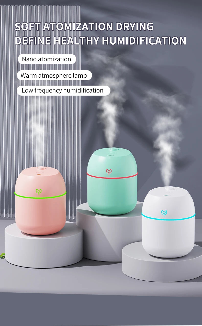 MistMini USB Desktop Air Humidifier – 220ml with Aroma Function