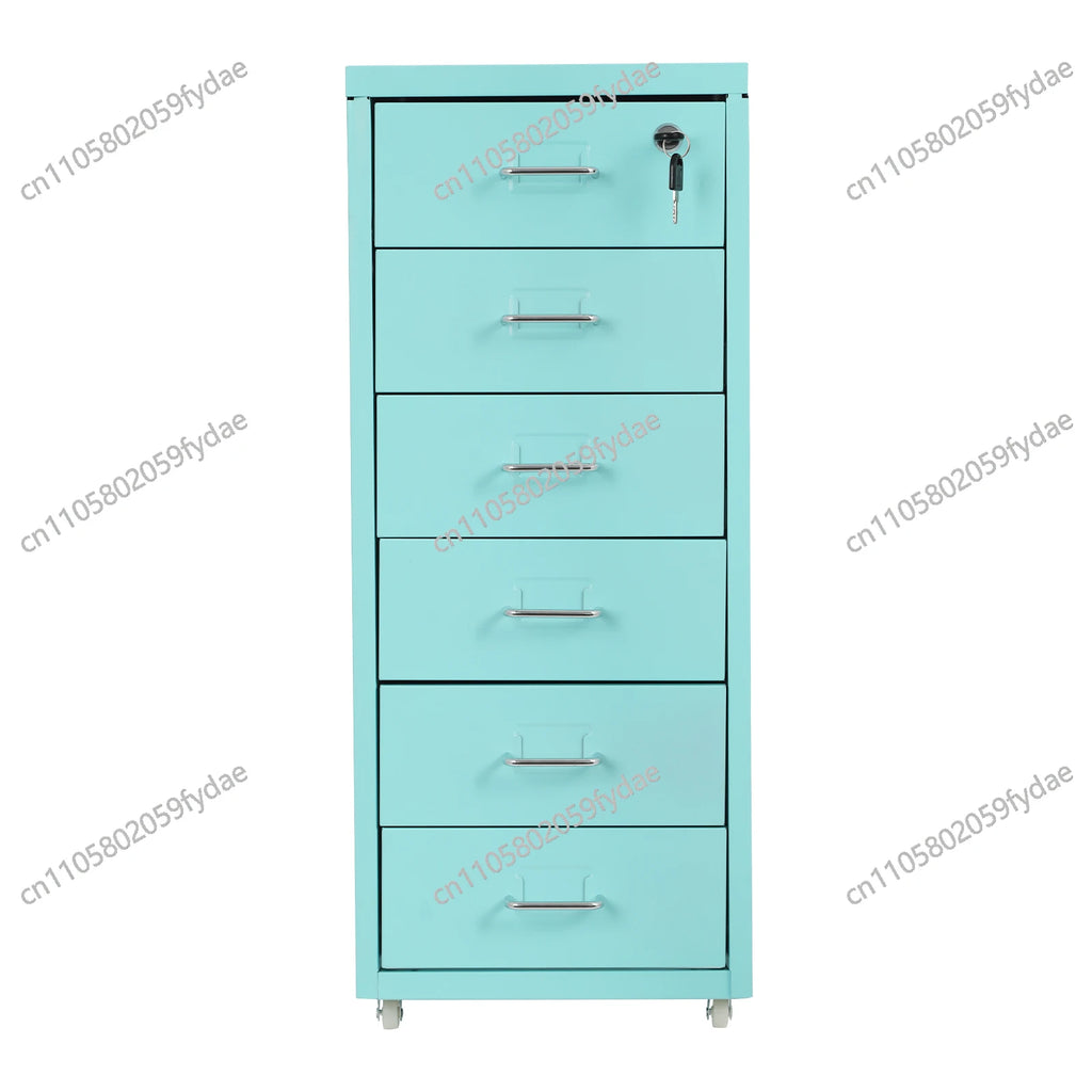 6-Tiers: Vertical File Cabinet,Cold-Rolled Steel Metal File Cabinet  Filing Cabinet Blue in the Office, Study