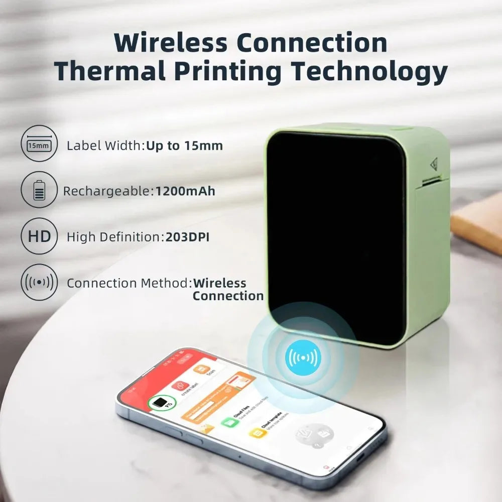 MarkLife P15 Mini Portable Bluetooth Thermal Label Printer – Home & Office Sticker Maker