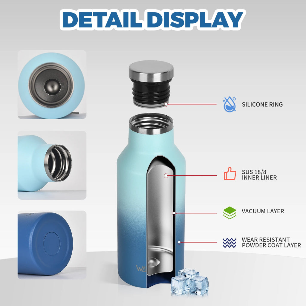 WATERSY Stainless Steel Thermal Cup – 350ml / 500ml, Vacuum Flask for Coffee & Sport