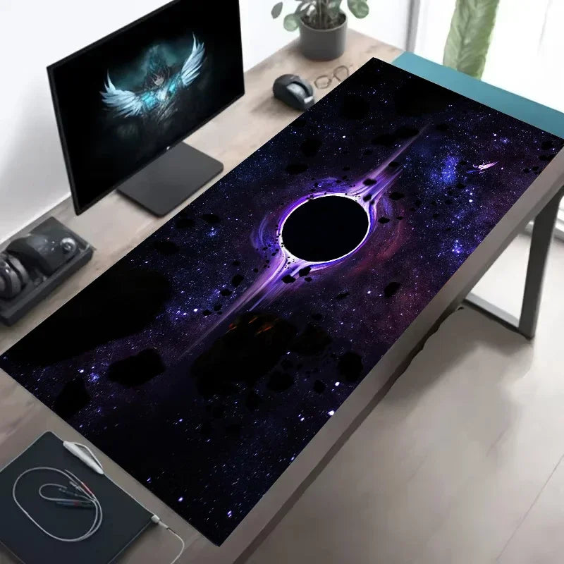 Cosmic Void XXL Gaming Desk Mat – 900x400mm Black Hole Space Mouse Pad