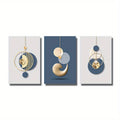 3pcs Modern Wall Art Painting Golden Blue Poster Luxury Style Creative Canvas Print Home,Living Room,Office Room Decor,Frameless